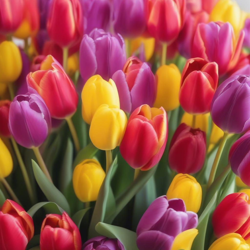Bó hoa tulip đẹp với nhiều màu sắc rực rỡ
