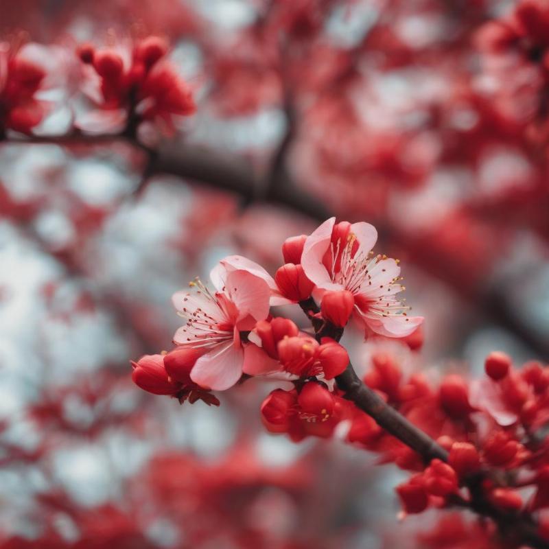 Hoa mai đỏ rực rỡ ngày Tết