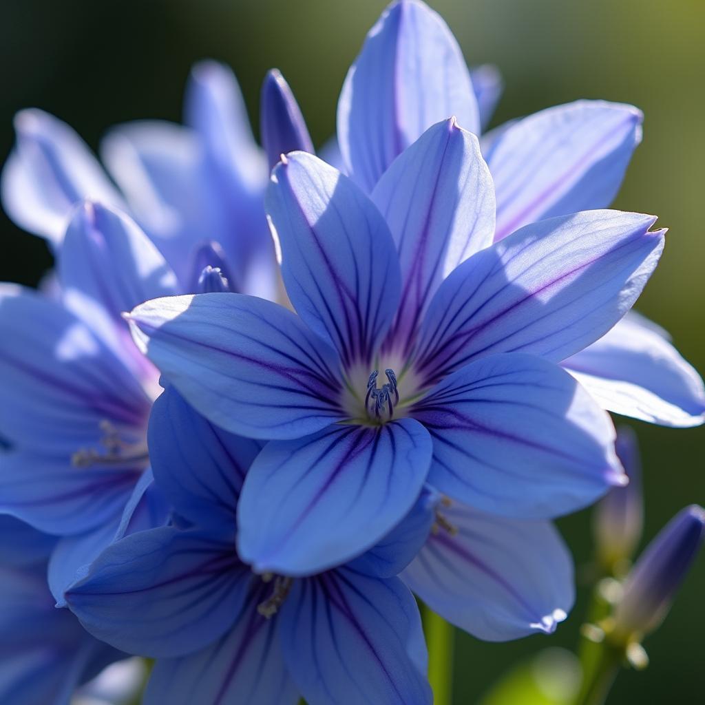 Hình ảnh hoa cát tường xanh với cánh hoa mỏng manh, biểu tượng hy vọng và bình an.