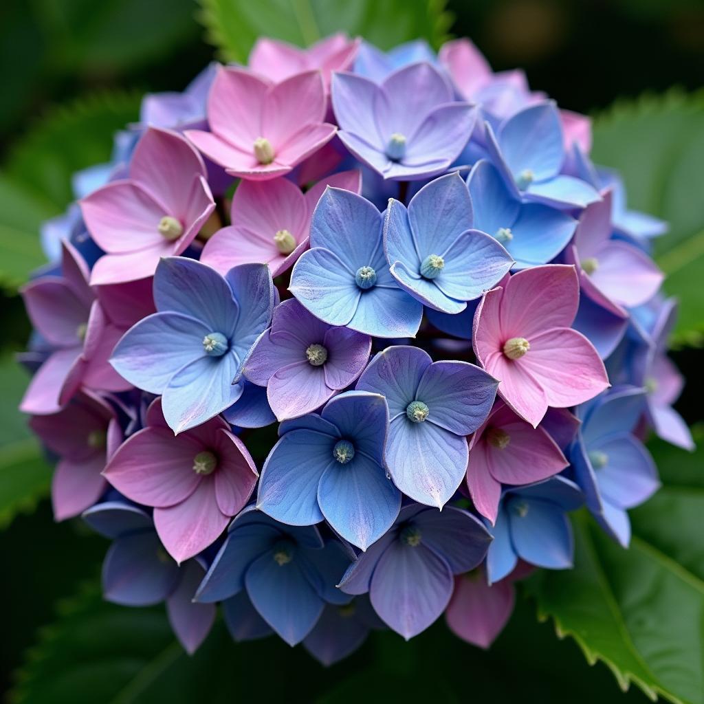 Hình ảnh hoa tú cầu rực rỡ đa dạng màu sắc mang ý nghĩa biết ơn và hạnh phúc.