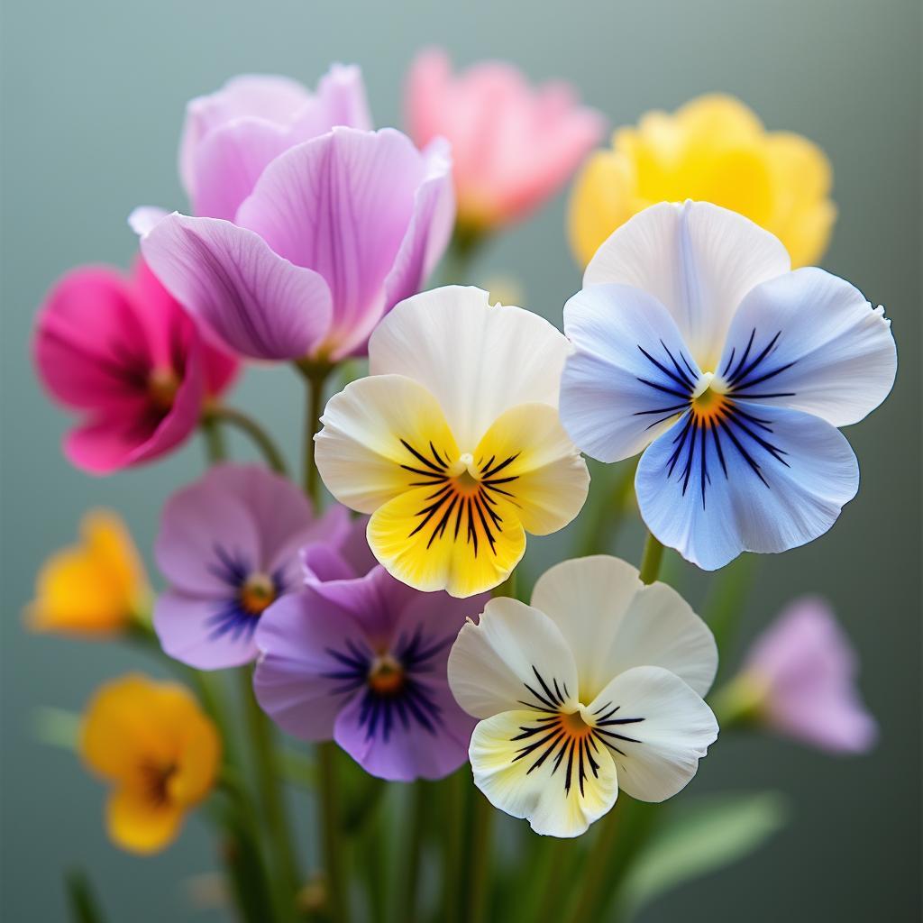 Hinh anh ve dep da dang cac loai hoa cat tuong voi nhieu mau sac va canh don kep tu nhien