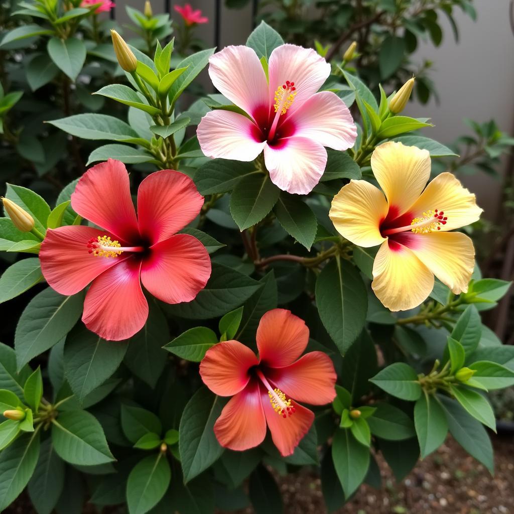 Hoa ram but nhieu mau sac trong vuon the hien suc song va y nghia phong thuy tot lanh